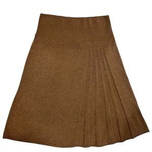 Olsen Europe Camel Color A-Line Pleated Knit Skirt size 8